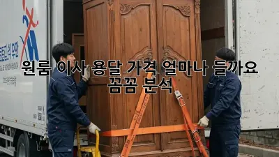 원룸 이사, 용달 가격 얼마나 들까요? 꼼꼼 분석!