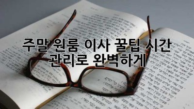 주말 원룸 이사 꿀팁🍯 시간 관리로 완벽하게!
