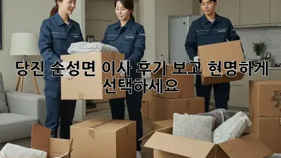당진 순성면 이사? 후기 보고 현명하게 선택하세요!