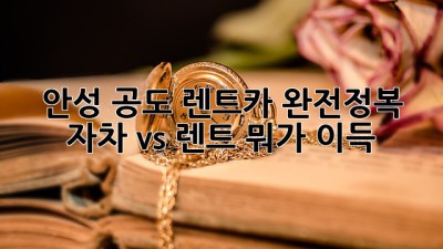 안성 공도 렌트카 완전정복! 자차 vs 렌트, 뭐가 이득? 🚗💨